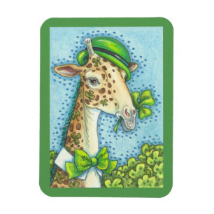 Íman O verde IRLANDÊS AFORTUNADO do ÍMÃ do GIRAFA