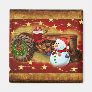 Íman O Vintage Red Trator Natal de Frosty