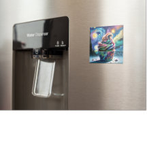 O Whimsy de Van Gogh: Cupcake Cosmos Magnet