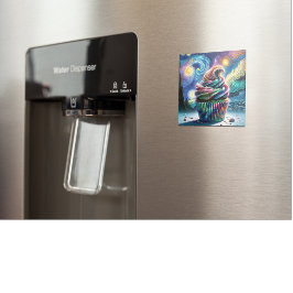 Íman O Whimsy de Van Gogh: Cupcake Cosmos Magnet