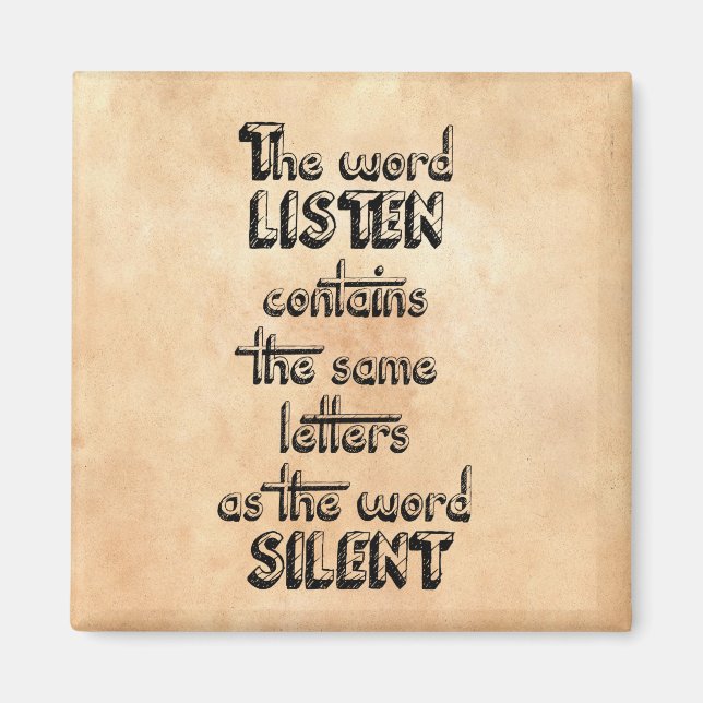 Íman O Word LISTEN contém as mesmas letras do SILENT (Frente)