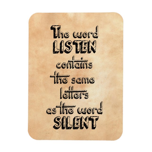 Íman O Word LISTEN contém as mesmas letras do SILENT (Vertical)