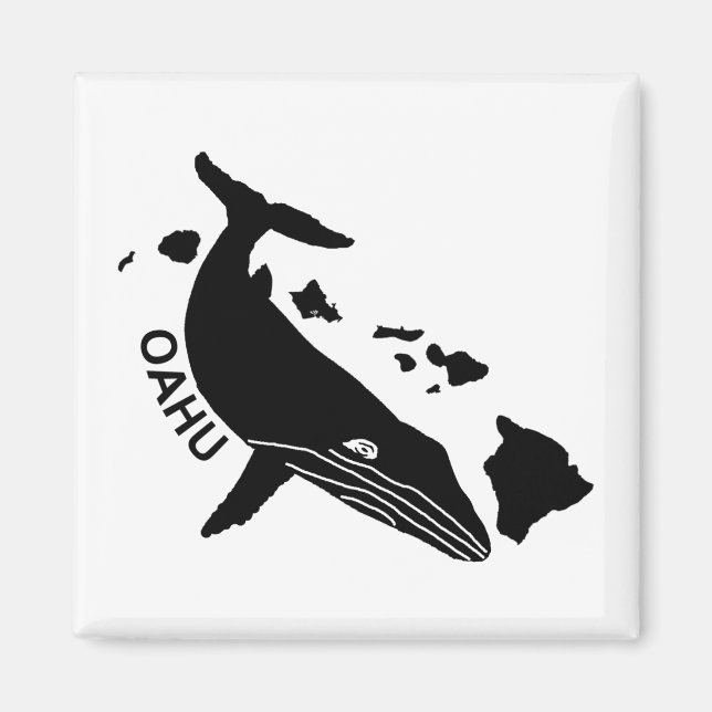 Íman Oahu - Magneta Humpback das Ilhas Hawaii (Frente)
