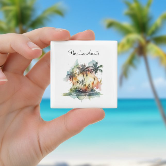 Íman Oásis do Pôr do Sol, personalizado (Criador carregado)