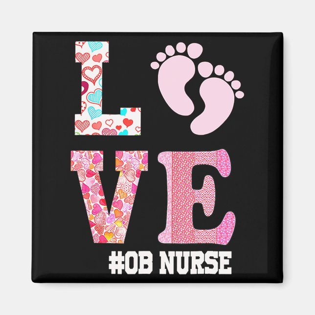Íman Ob Nurse Valentines Day Delivery Labor Nursing 1  (Frente)