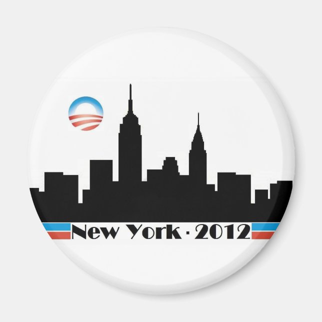 Íman Obama 2012 Nova Iorque Skyline (Frente)