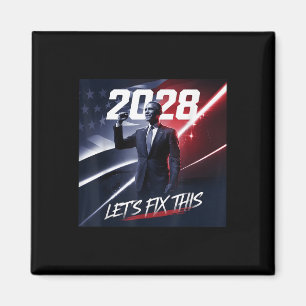 Íman Obama 2028 Vintage Comício Político Patriótico Oba