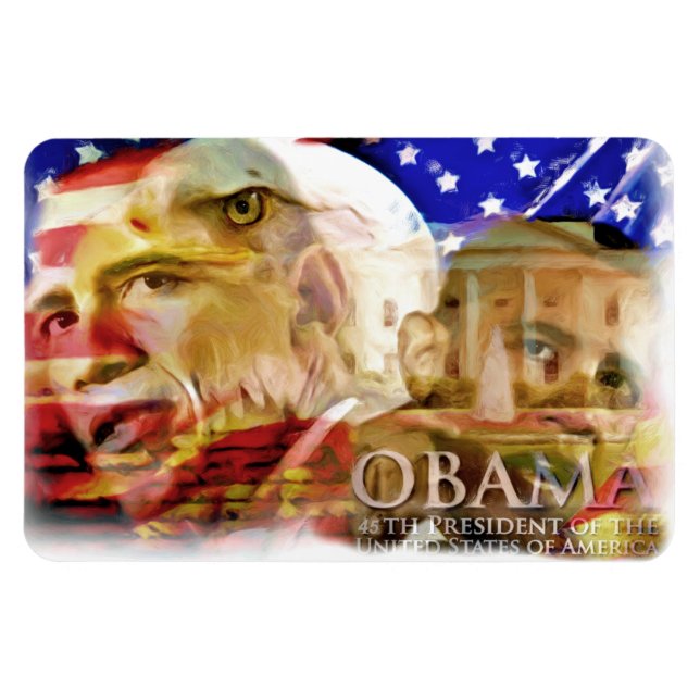 Íman Obama,44-45º Presidente_ PréPremium Flexi Magnet (Horizontal)