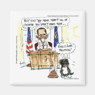 Íman Obama & Bo Desenhos Animados Satíricos Presentes C