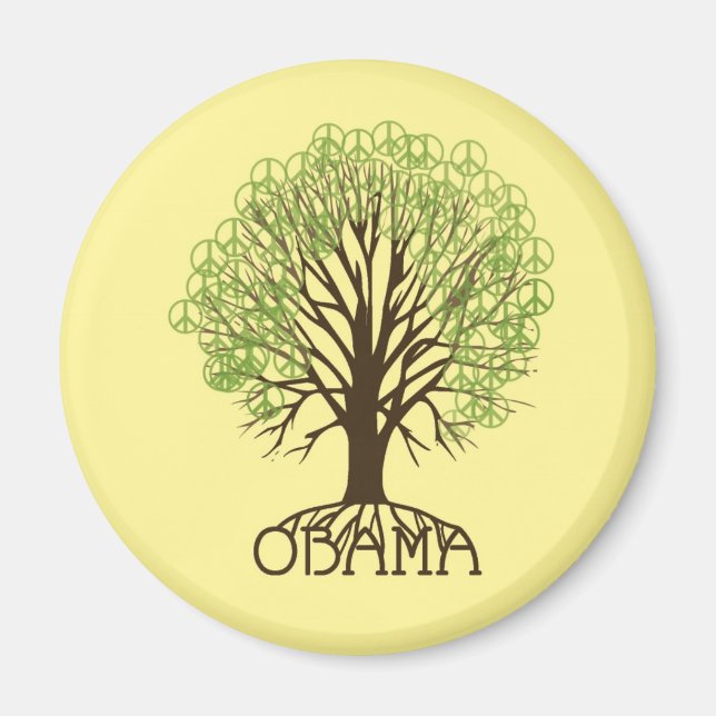 Íman Obama Peace Tree Magnet (Frente)