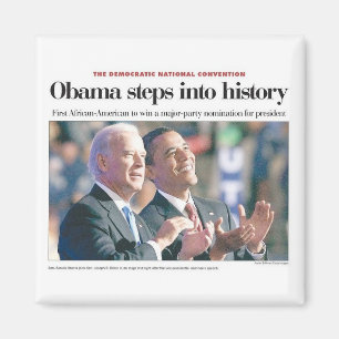 Íman Obama pisa no ímã da história