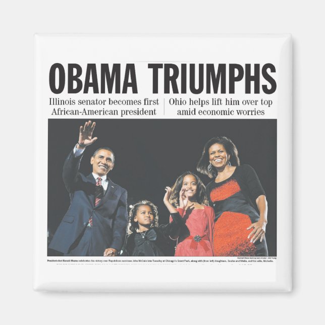 Íman Obama Triumphs Magnet (Frente)
