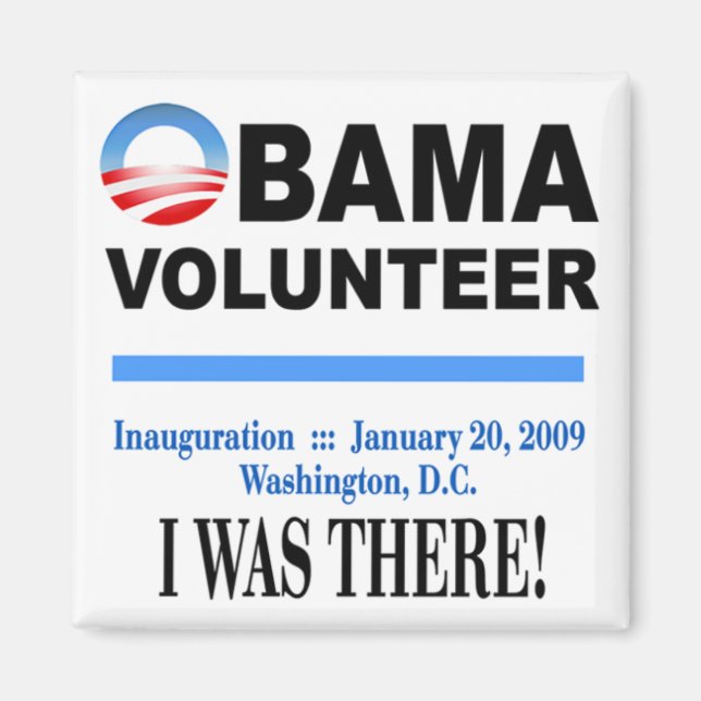 Íman Obama Volunteer Magnet (branco) (Frente)