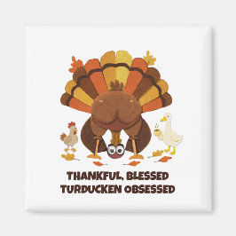 Íman OBCECADO POR TURDUCKEN Funny Dia de Ação de Graças
