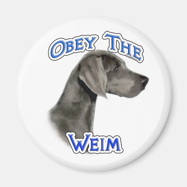 Íman Obedeça ao Weimaraner - Magnet (Frente)
