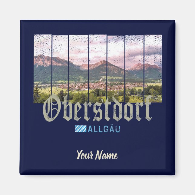 Íman Oberstdorf Allgäu Vintage Bavaria Alemanha Souveni (Frente)