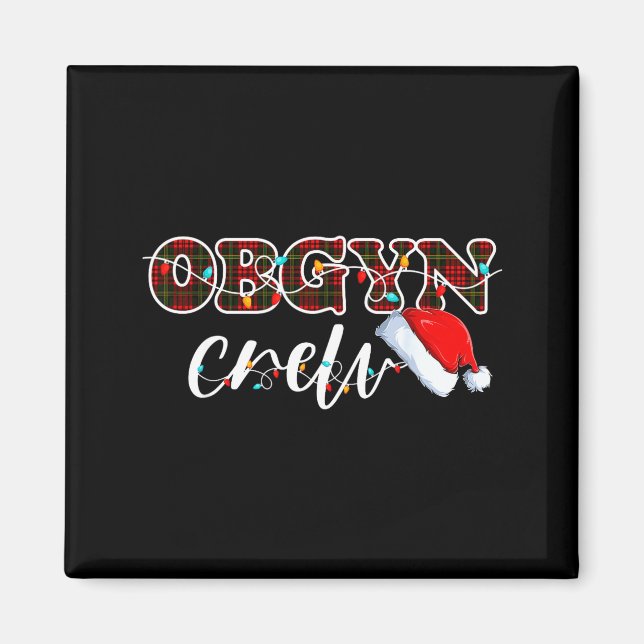 Íman Obgyn Crew Christmas Lights Santa Hat  (Frente)