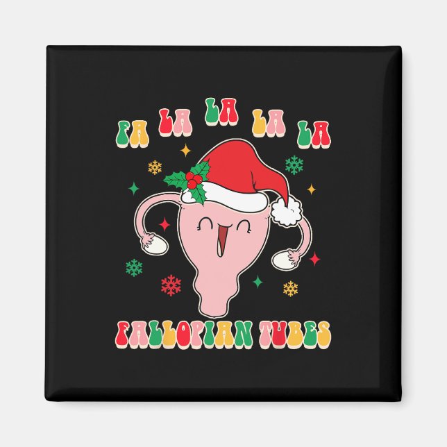 Íman Obgyn Parteira Doula Christmas Fa La La La La Fall (Frente)