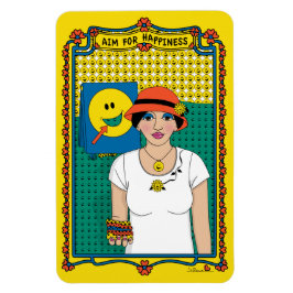 Íman Objetivo para o Magnet do Refrigerador Feliz_B_4x6