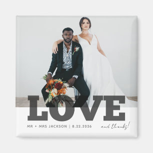 Íman Obrigado Amor Foto de Casamento Favor Obrigado