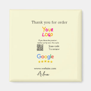 Íman Obrigado avaliação Google scan QR empresa