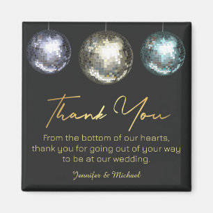Íman obrigado bolas de discoteca preto casamento dourad