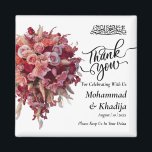 Íman Obrigado Buquê de casamento Nikah Walima<br><div class="desc">Obrigado Buquê de casamento Flor Nikah Walima Magnet Este design é perfeito para o seu tema verde e rústico para seu casamento muçulmano nikah walima com bismillah e obrigado você. Este adesivo é fácil de personalizar e personalizar alterando o texto</div>