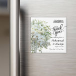 Íman Obrigado Buquê de casamento Nikah Walima<br><div class="desc">Obrigado Buquê de casamento Flor Nikah Walima Magnet Este design é perfeito para o seu tema verde e rústico para seu casamento muçulmano nikah walima com bismillah e obrigado você. Este adesivo é fácil de personalizar e personalizar alterando o texto</div>