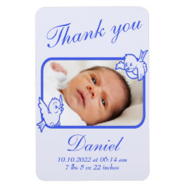 Íman Obrigado cartão com fotos de anúncio de nascimento