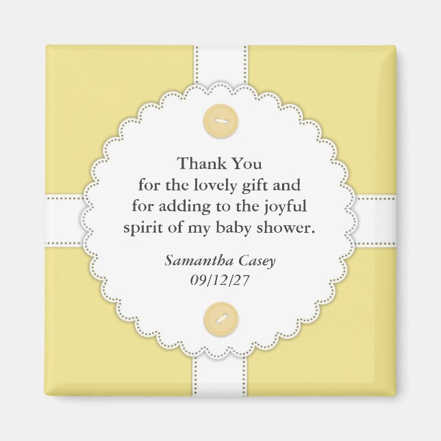 Íman Obrigado Chá de fraldas Dantel Magnet (Frente)