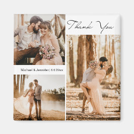 Íman obrigado colagem de 3 fotos casamento elegante