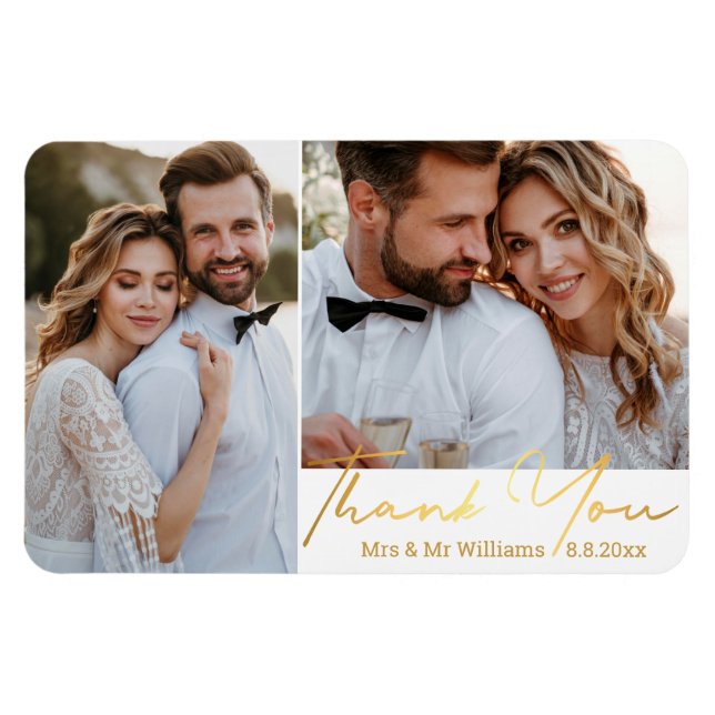 Íman obrigado, colagem de fotos de casamento com escrit (Horizontal)