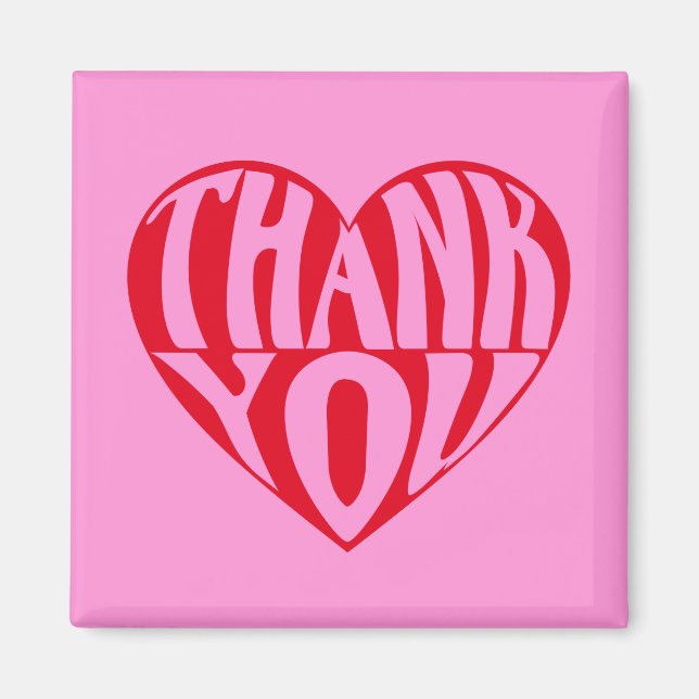 Íman Obrigado coração vermelho (Frente)