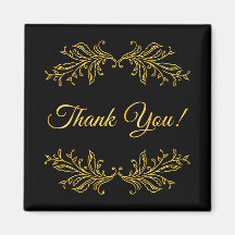 Obrigado Efeito Dourado em Preto Obrigado