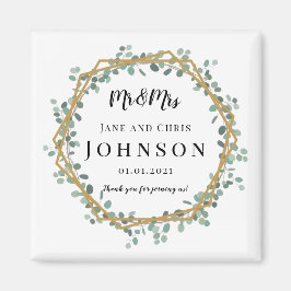 Íman Obrigado Elegante Greenery Magnets pelo casamento
