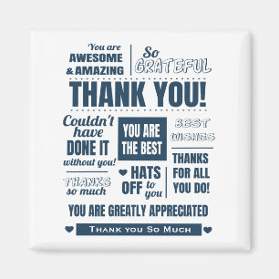 Íman Obrigado Mensagem Azul Escura