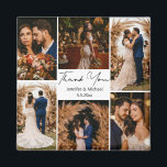 Íman obrigado moderno você 6 fotos colagem casamento<br><div class="desc">obrigado elegante,  seis fotos,  colagem,  imã de casamento</div>