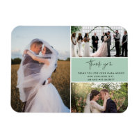 Obrigado O Casamento Da Colagem De Três Fotos Verd