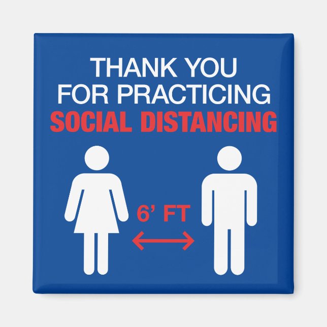 Íman Obrigado Por Praticar Distância Social (Frente)