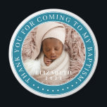 Íman Obrigado Por Vir À Minha Foto Moderna Do Batismo<br><div class="desc">Este design simples e clássico é composto por tipografia serif e adiciona uma foto personalizada. Obrigado por virem ao Batismo Sagrado.</div>