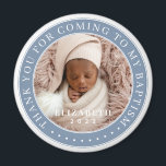 Íman Obrigado Por Vir À Minha Foto Moderna Do Batismo<br><div class="desc">Este design simples e clássico é composto por tipografia serif e adiciona uma foto personalizada. Obrigado por virem ao Batismo Sagrado.</div>