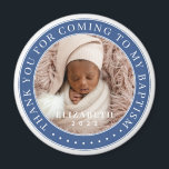 Íman Obrigado Por Vir À Minha Foto Moderna Do Batismo<br><div class="desc">Este design simples e clássico é composto por tipografia serif e adiciona uma foto personalizada. Obrigado por virem ao Batismo Sagrado.</div>