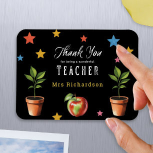 Íman Obrigado Professor Quadro Negro Maçã Personalizado