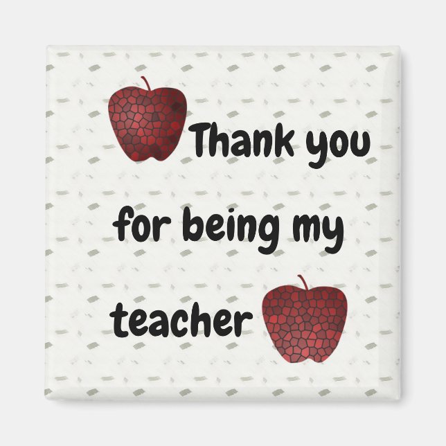 Íman Obrigado Professora Mosaico Red Apple Sala de Aula (Frente)