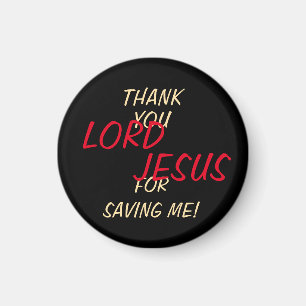 Íman “Obrigado SENHOR JESUS Por Me Salvar” Preto