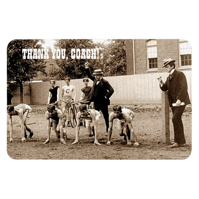 Íman Obrigado Treinador. Imagem de Foto do Vintage Spor (Horizontal)