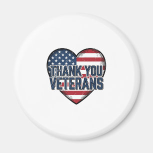 Íman Obrigado Veteranos Coração Patriótico Design Vinta