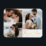 Íman obrigado você, colagem de fotos de casamento da ca<br><div class="desc">fotos de freepik.com elegante calliografia de ouro casamento 3 fotos Cartões de agradecimentos de colagem,  personagem. dois cartões laterais,  no outro obrigado que você massageia,  personalizado.</div>