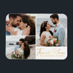 Íman obrigado você, colagem de fotos de casamento da ca<br><div class="desc">fotos de freepik.com elegante calliografia de ouro casamento 3 fotos Cartões de agradecimentos de colagem,  personagem. dois cartões laterais,  no outro obrigado que você massageia,  personalizado.</div>