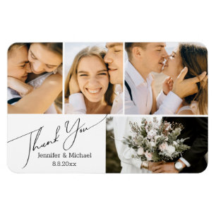 Íman obrigado você, colagem de fotos de casamento, per